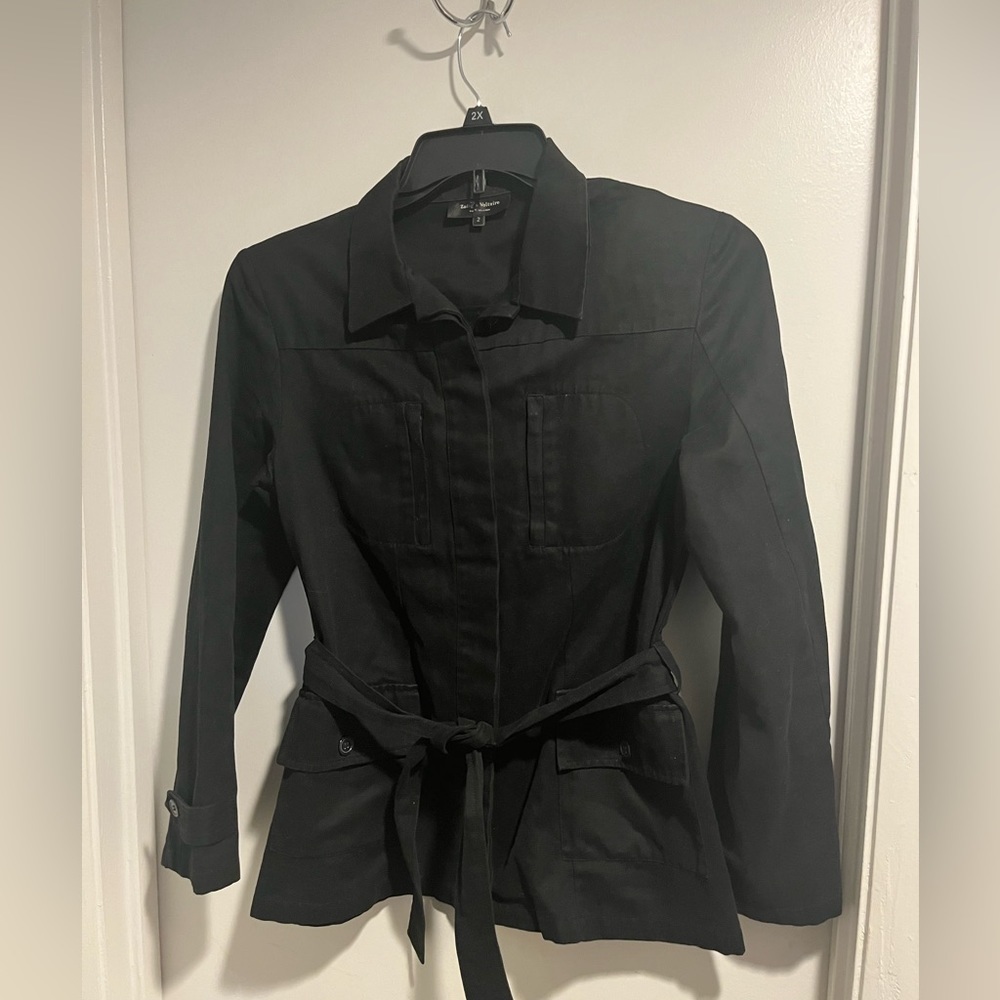 Zadig & Voltaire T Gillier Black Zip-up Belted Women Jacket